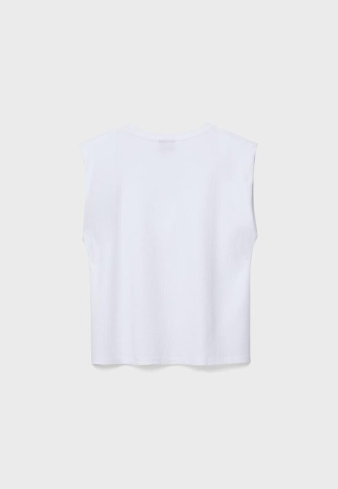 T-shirt básica com ombreiras T-shirt básica com ombreiras