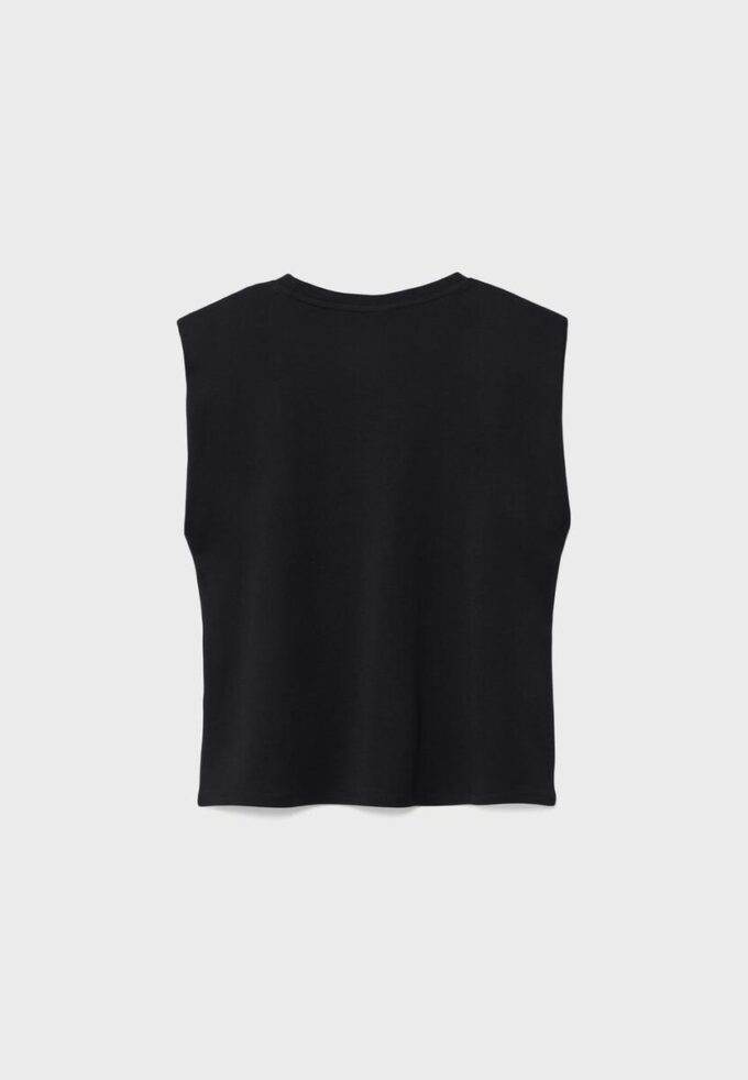 T-shirt básica com ombreiras T-shirt básica com ombreiras