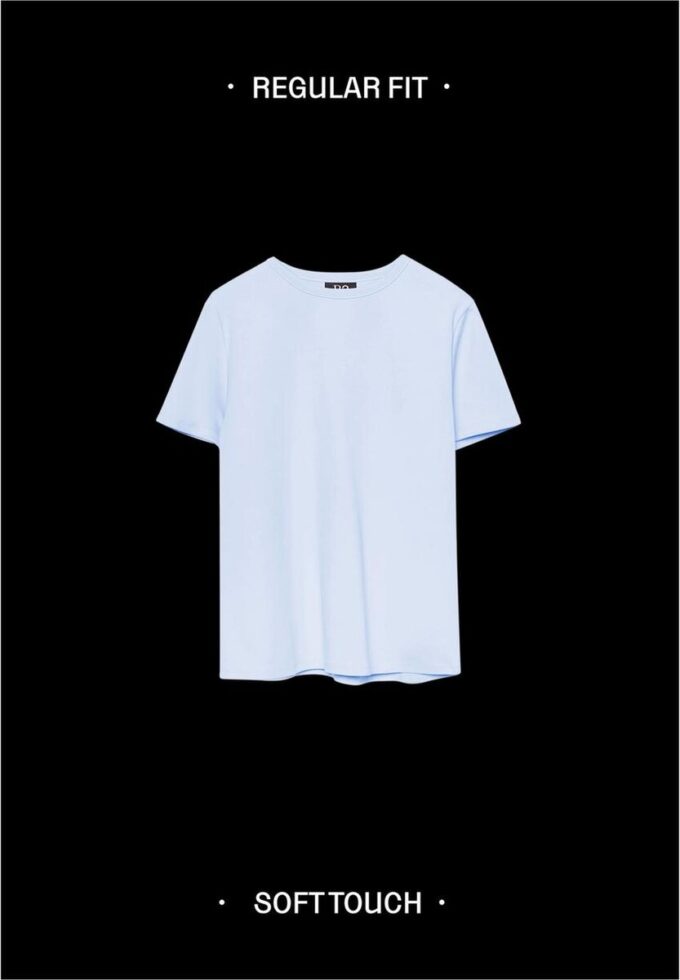 T-shirt básica de corte regular com toque suave T-shirt básica de corte regular com toque suave