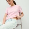 T-shirt básica de corte regular e tecido pesado