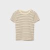 T-shirt básica de riscas com corte justo T-shirt básica de riscas com corte justo
