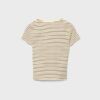 T-shirt básica de riscas com corte justo T-shirt básica de riscas com corte justo