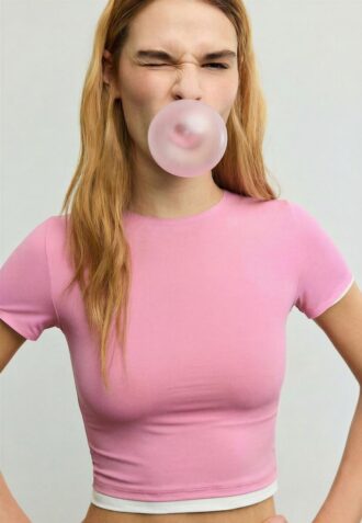 T-shirt básica em poliamida