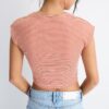 T-shirt básica às riscas com mangas curtas