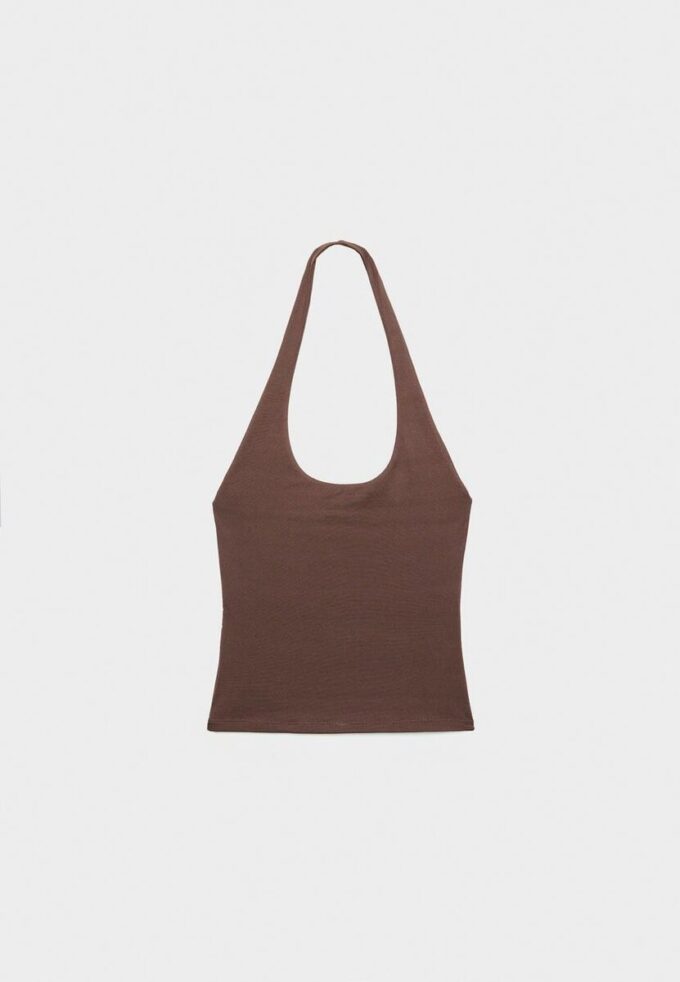 T-shirt com decote halter T-shirt com decote halter