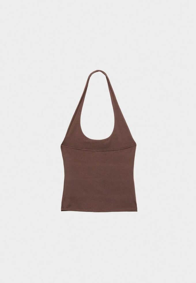 T-shirt com decote halter T-shirt com decote halter