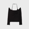 T-shirt de manga comprida com decote halter T-shirt de manga comprida com decote halter
