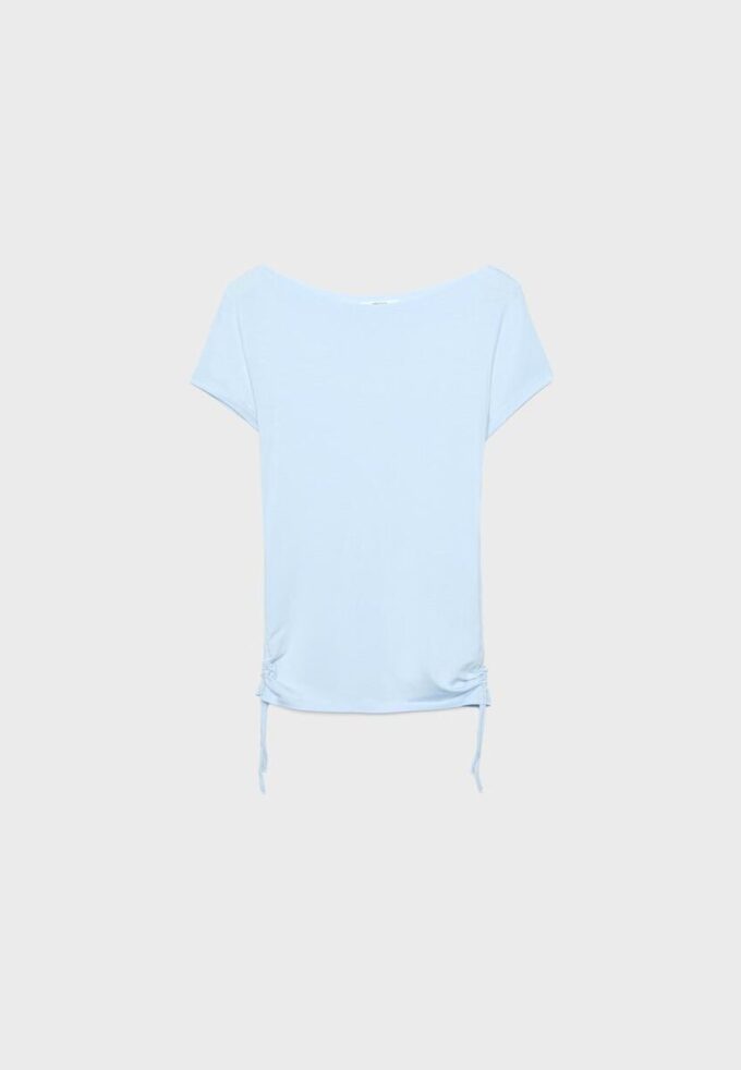 T-shirt de manga curta com franzido lateral