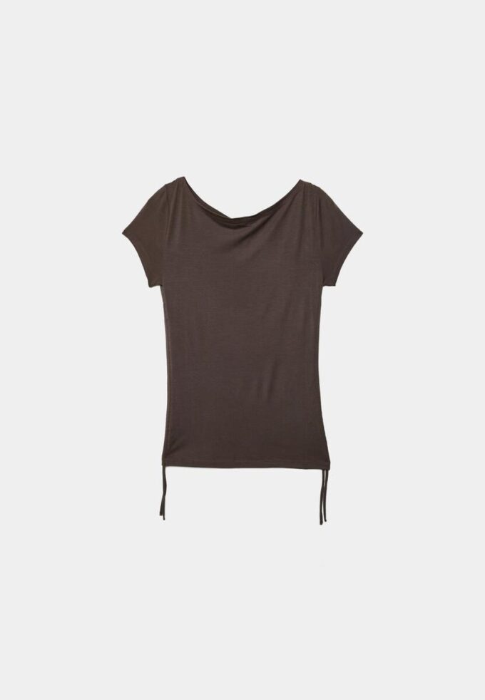 T-shirt de manga curta com franzido lateral