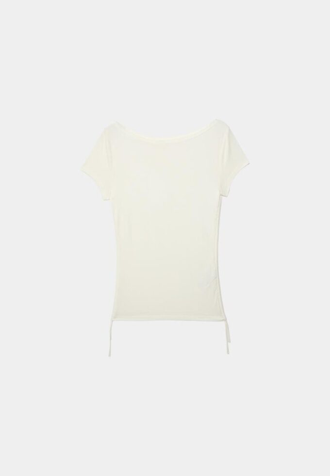 T-shirt de manga curta com franzido lateral