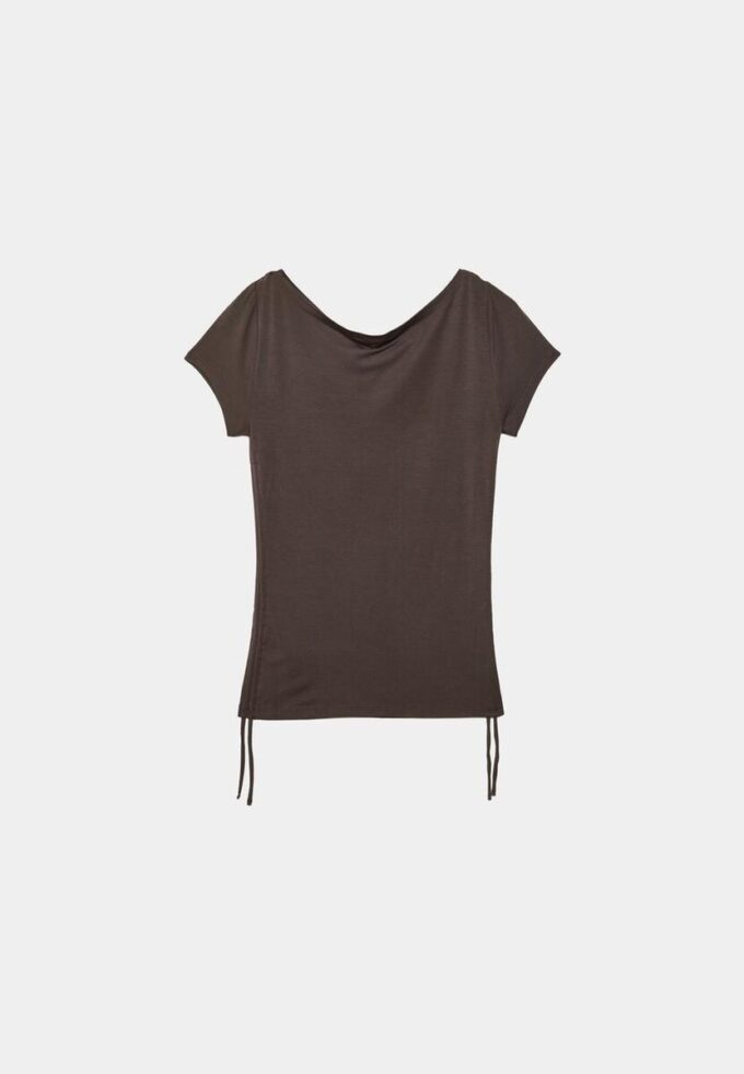 T-shirt de manga curta com franzido lateral