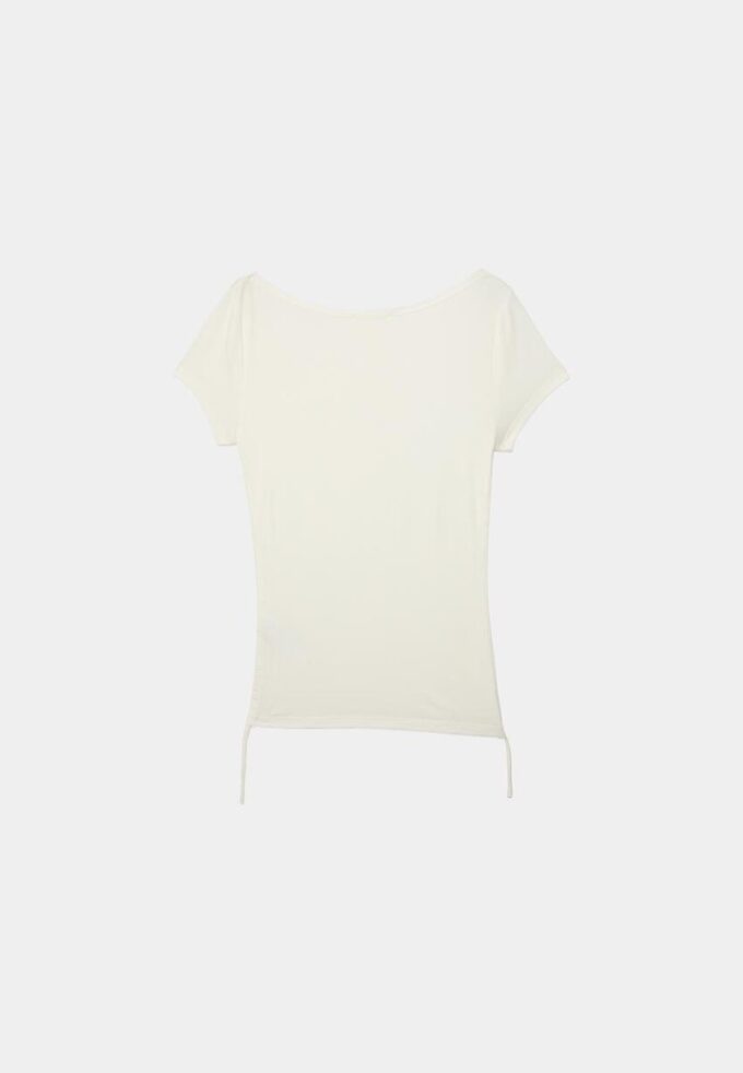 T-shirt de manga curta com franzido lateral