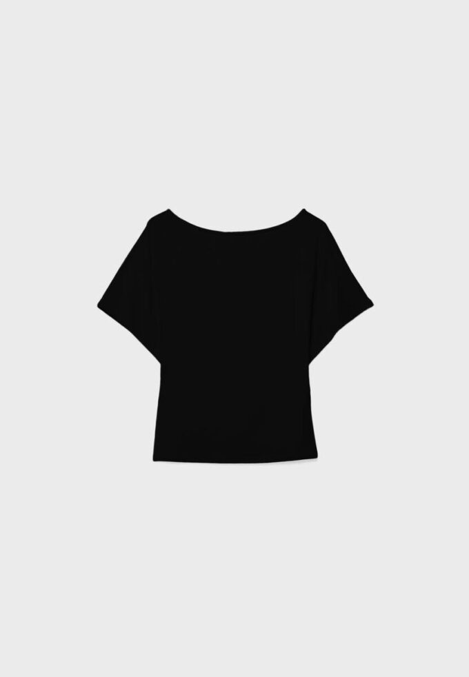 T-shirt de manga curta com gola barco