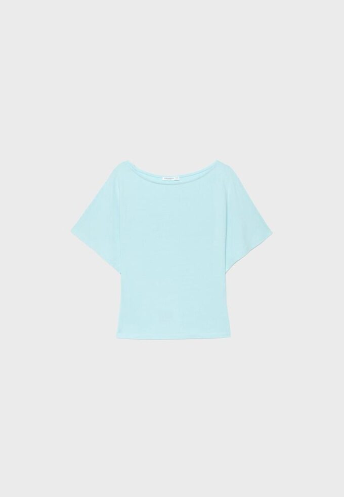 T-shirt de manga curta com gola barco