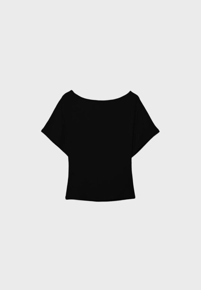T-shirt de manga curta com gola barco