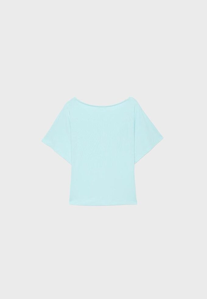 T-shirt de manga curta com gola barco