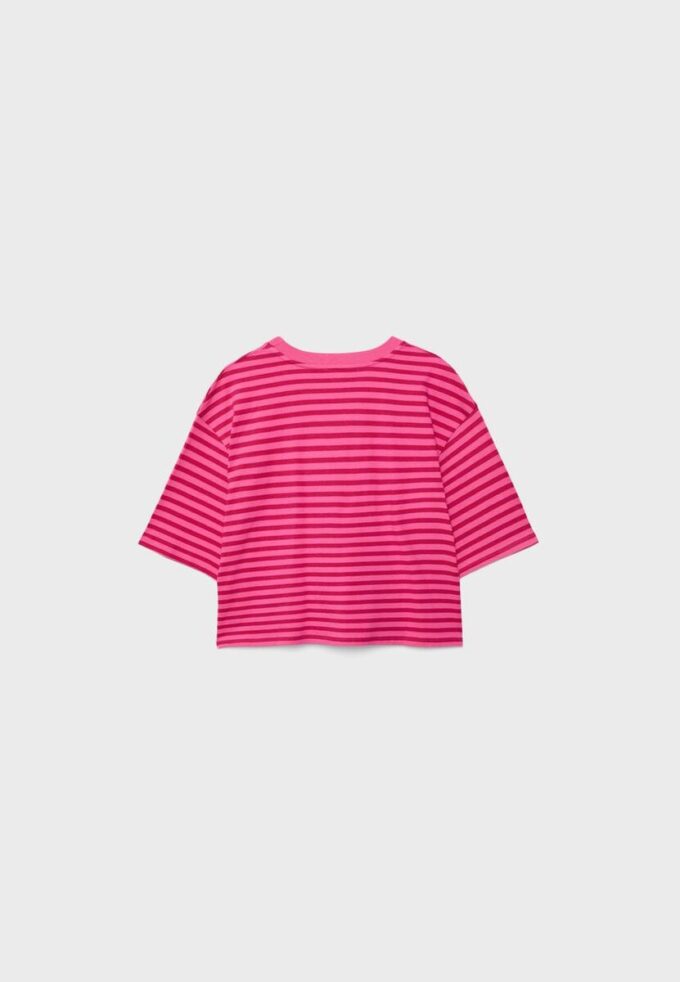 T-shirt de manga curta às riscas