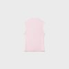 T-shirt sem mangas com gola em funil