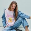 T-shirt Sweety de manga curta e gola redonda