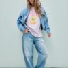 T-shirt Sweety de manga curta e gola redonda