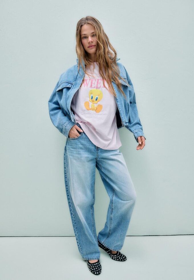 T-shirt Sweety de manga curta e gola redonda