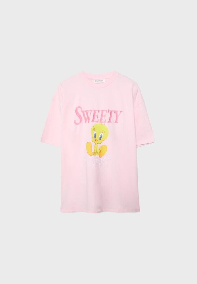 T-shirt Sweety de manga curta e gola redonda