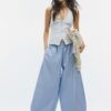 Top com decote halter em bengaline Top com decote halter em bengaline