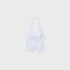 Top com decote halter em bengaline Top com decote halter em bengaline