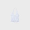 Top com decote halter em bengaline Top com decote halter em bengaline