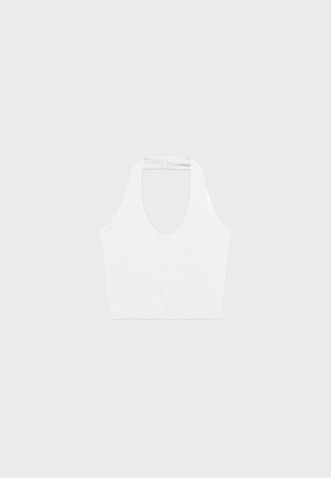 Top curto com decote halter