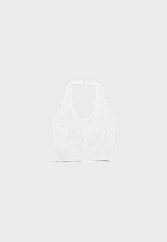 Top curto com decote halter