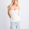 Top de biquíni bandeau com decote em coração Top de biquíni bandeau com decote em coração