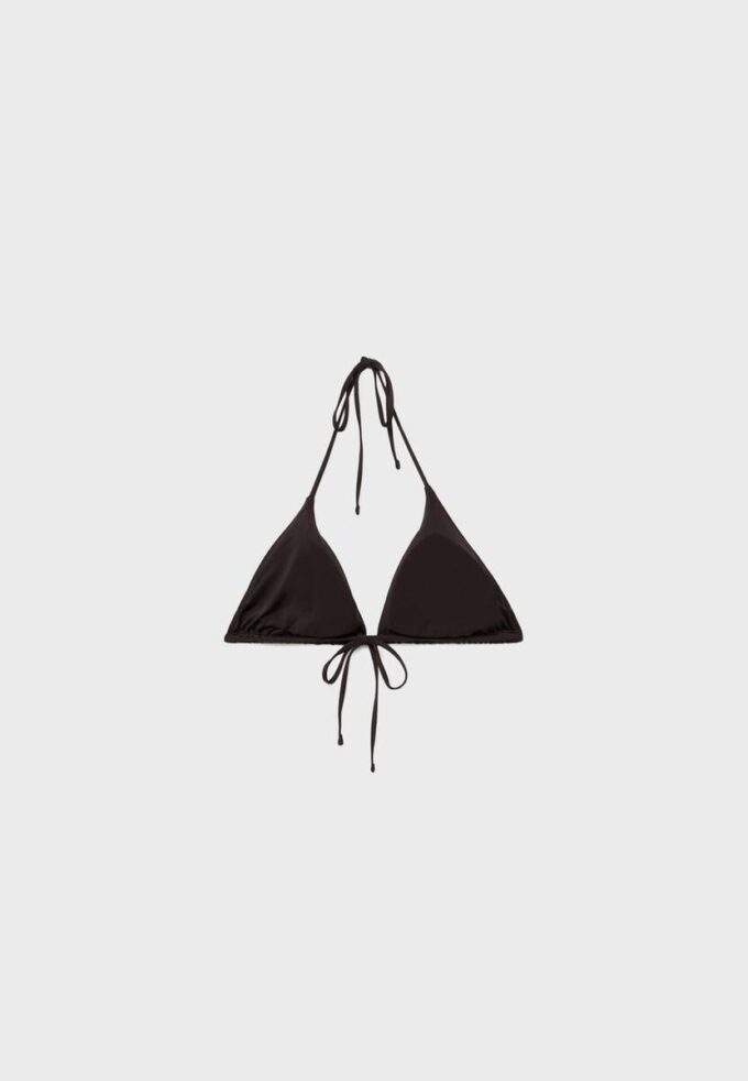 Top de biquíni triangular brilhante Top de biquíni triangular brilhante