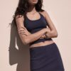 Top de malha com decote halter