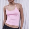 Top de malha com decote halter