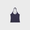 Top de malha com decote halter