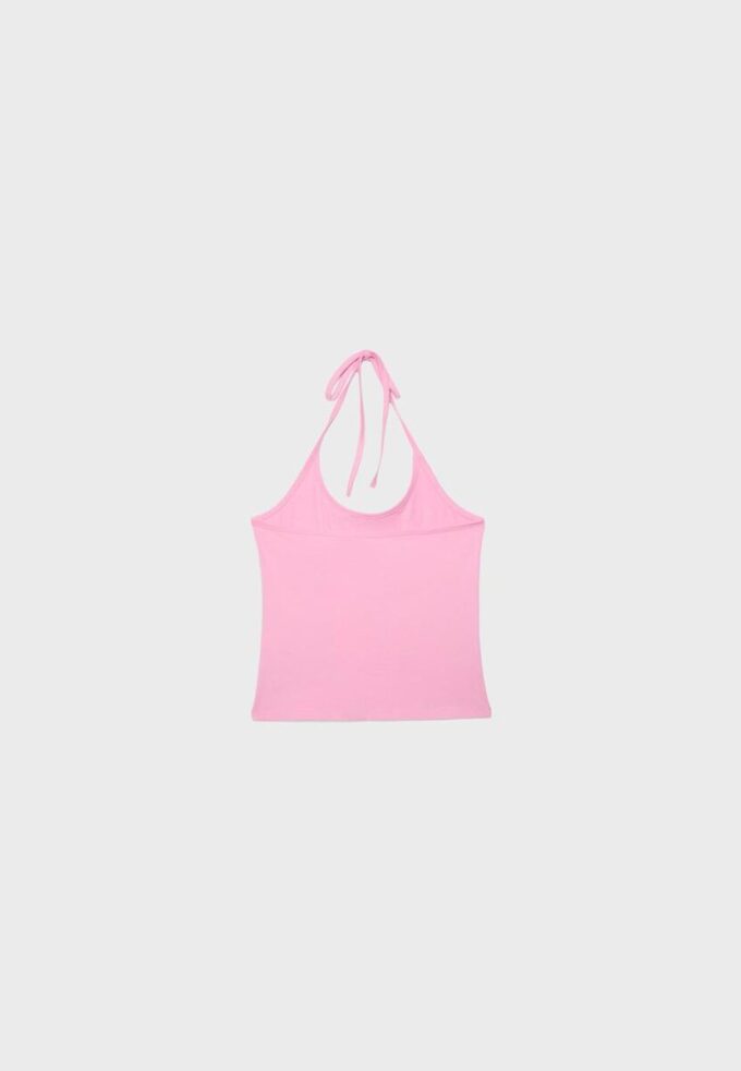 Top de malha com decote halter