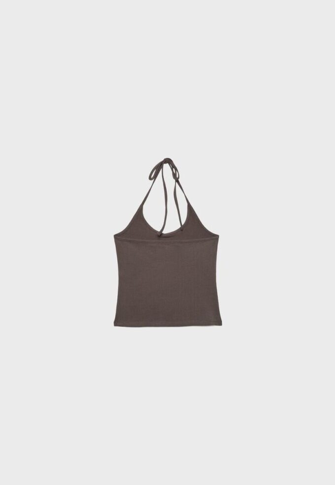 Top de malha com decote halter Top de malha com decote halter