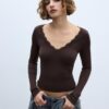 Top de renda Seamless Top de renda Seamless