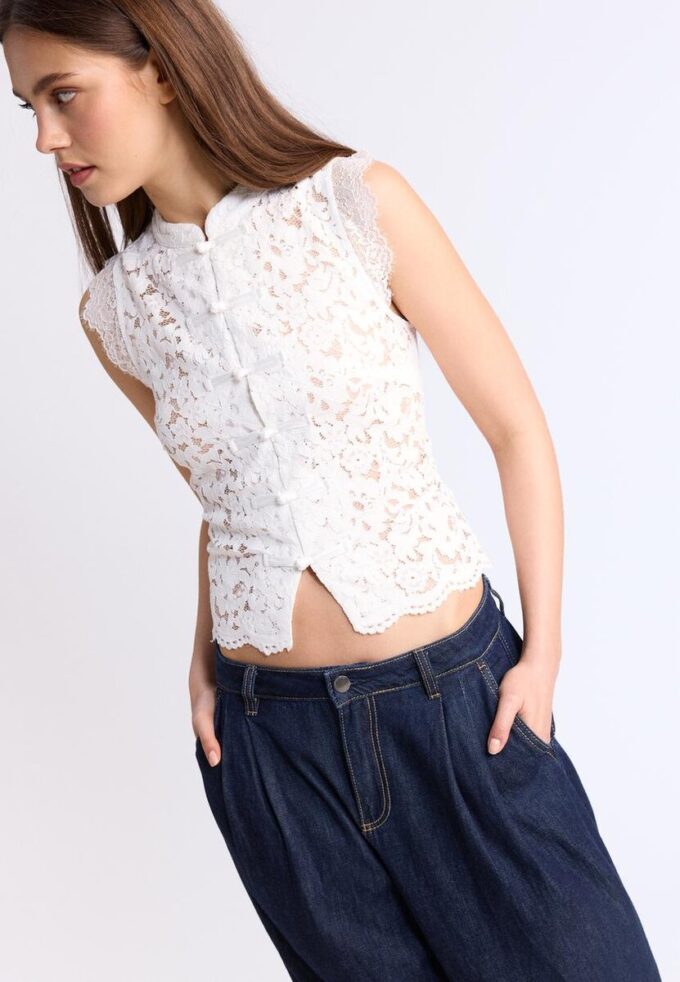 Top Qipao em Renda