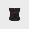 Tops bandeau drapeados com detalhe em V Tops bandeau drapeados com detalhe em V