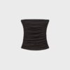 Tops bandeau drapeados com detalhe em V Tops bandeau drapeados com detalhe em V