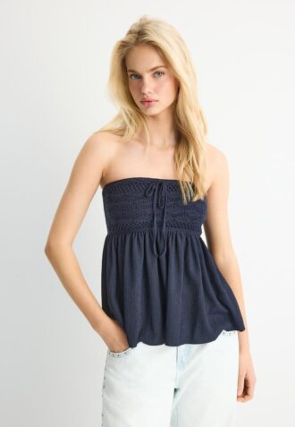 Tops bandeau em croché