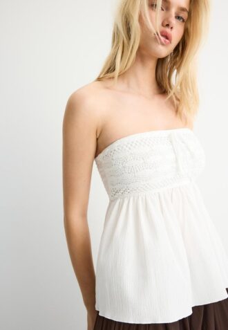 Tops bandeau em croché