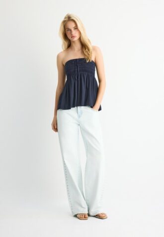 Tops bandeau em croché