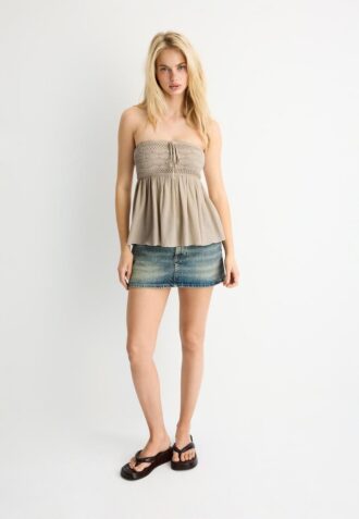 Tops bandeau em croché