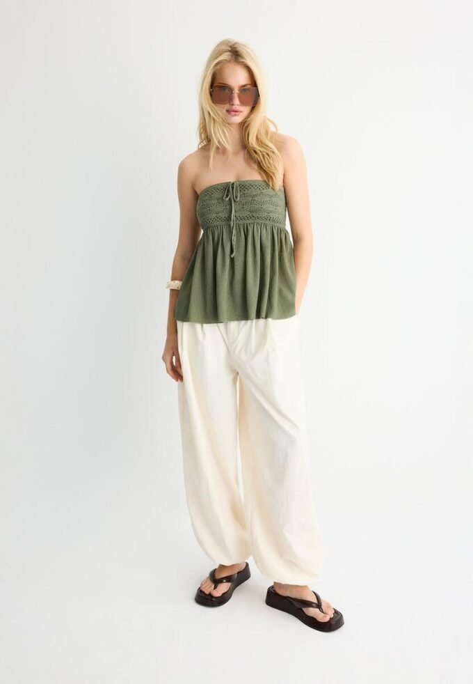 Tops bandeau em croché Tops bandeau em croché
