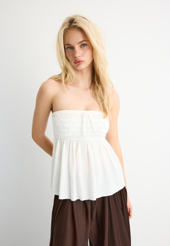 Tops bandeau em croché Tops bandeau em croché