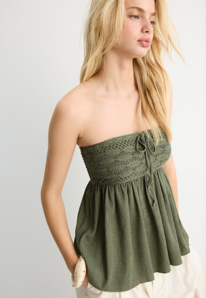 Tops bandeau em croché Tops bandeau em croché