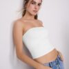 Tops bandeau em poliamida